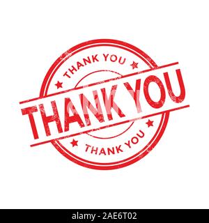 Grunge rubber stamp with the text Thank you. Stock Vector