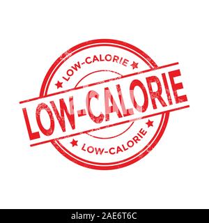 Low-calorie red grunge stamp. Stock Vector