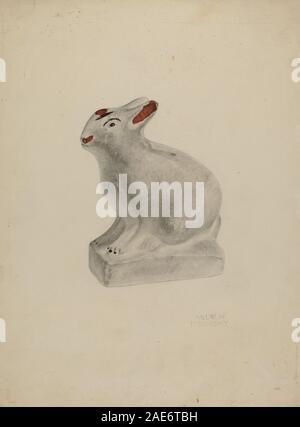 German Artist Rabbit This 1938 Pennsylvania German seated chalkware rabbit by Andrew ...