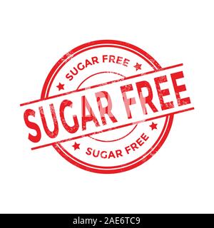Sugar free red rubber stamp. Stock Vector