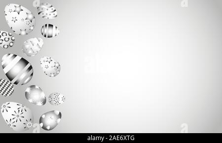 Metallic color easter eggs template. Vector EPS10. Easter concept. Easter eggs illustration. Copy space. Stock Vector