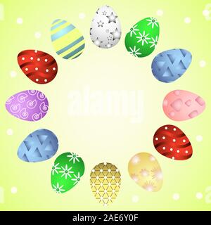 Template of colorful easter eggs vector EPS10. Easter concept. Easter eggs illustration. Copy space. Stock Vector