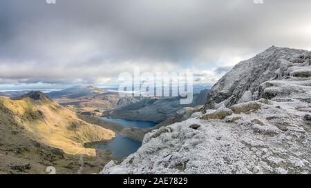 Mount Snowden Via the Llanberis Path Winter Stock Photo