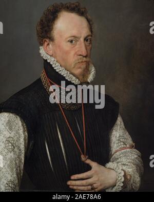 Sir Henry Lee (1533-1611). Favorito de la reina Isabel I de Inglaterra. Retrato pintado por el retratista holandés Anthonis Mor (1516-1575). Oleo sobre tabla, 1568. National Portrait Gallery. Londres. Inglaterra. Stock Photo