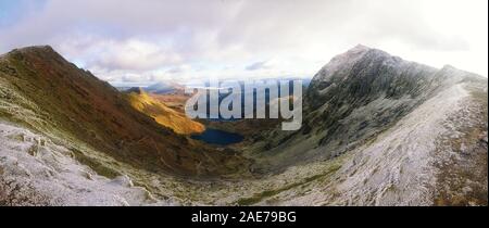 Mount Snowden Via the Llanberis Path Winter Stock Photo