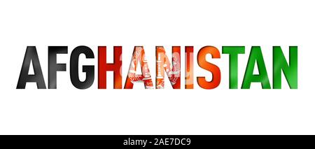 afghan flag text font. afghanistan symbol background Stock Photo