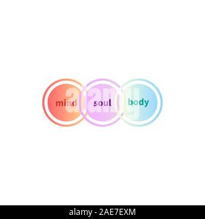 Mind, soul and body balance, holistic icon, mental health logo, vector illustration Stock Vector