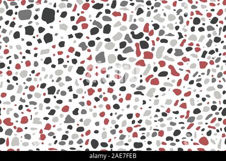 Terrazzo, seamless pattern, vector marble texture stone background Stock Vector
