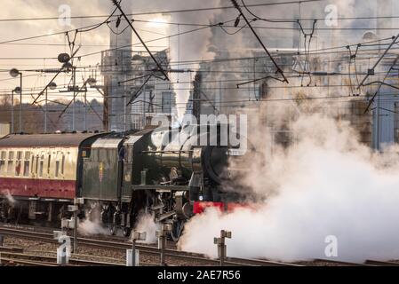 Heritage retsored steam locomotive The Royal Scot at Warrington Bank Quay station. Stock Photo