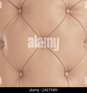 Quilted soft leather brown panel. 3d rendering Stock Photo