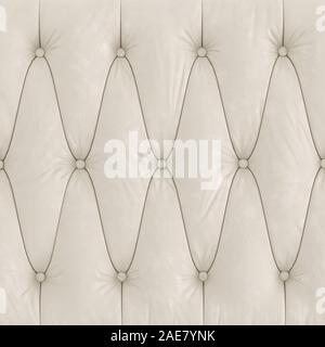 Quilted soft leather beige panel witch button. 3d rendering Stock Photo