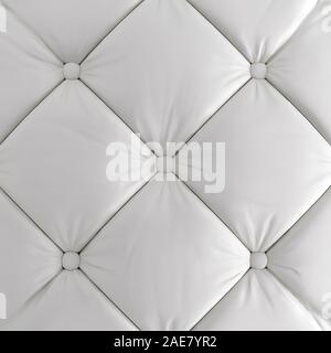Quilted soft leather white panelwitch button . 3d rendering Stock Photo