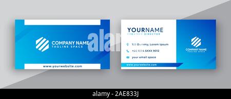 modern business card design . double sided business card design template . blue business card inspiration Stock Photo