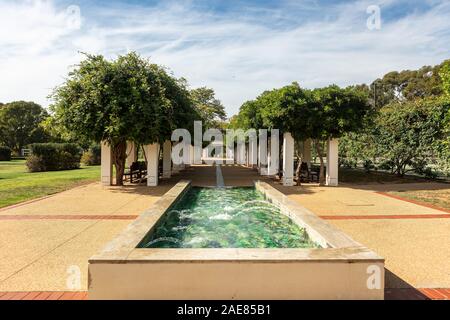 Centenary of Australian Women's Suffrage Commemorative Artwork and Fountain in the grounds of Old Parliament House, Canberra. Stock Photo