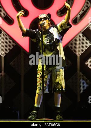 INGLEWOOD, LOS ANGELES, CALIFORNIA, USA - DECEMBER 06: Singer Billie Eilish performs at 102.7 KIIS FM's Jingle Ball 2019 held at The Forum on December 6, 2019 in Inglewood, Los Angeles, California, United States. (Photo by Xavier Collin/Image Press Agency) Stock Photo