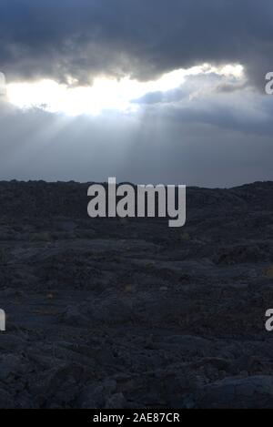 Hand of god, Crater of the Moon, Sunbeam over lava, Crater of the Moon National Monument, Idaho, USA Stock Photo