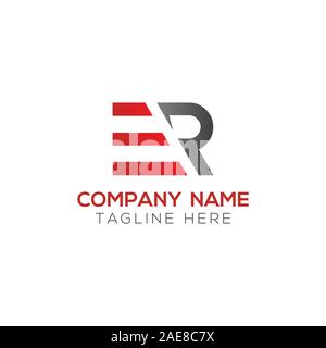 Initial ER Letter Linked Logo. Creative Letter ER Modern Business Logo Vector Template. Initial ER Logo Template Design Stock Vector