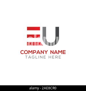 Initial EU Letter Linked Logo. Creative Letter EU Modern Business Logo Vector Template. Initial EU Logo Template Design Stock Vector