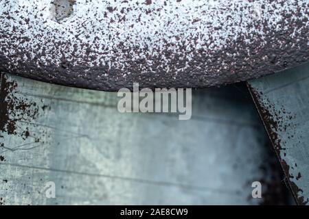 Old Rusted galvanized metal macro close up Stock Photo