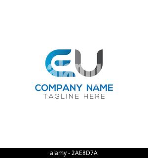 Initial EU Letter Linked Logo. Creative Letter EU Modern Business Logo Vector Template. Initial EU Logo Template Design Stock Vector