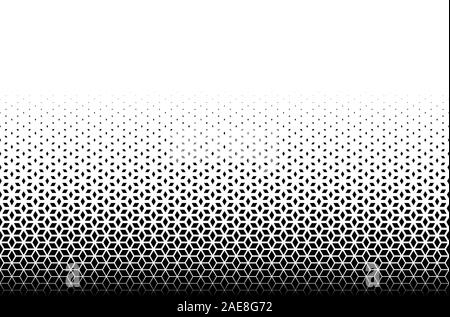 Geometric pattern of black diamonds on a white background.Seamless in one direction.Option with a AVERAGE fade out. Stock Vector