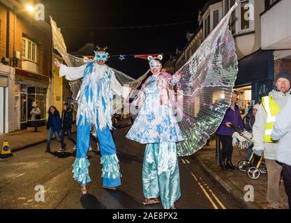 Budleigh Late Night Christmas Shopping. Stock Photo
