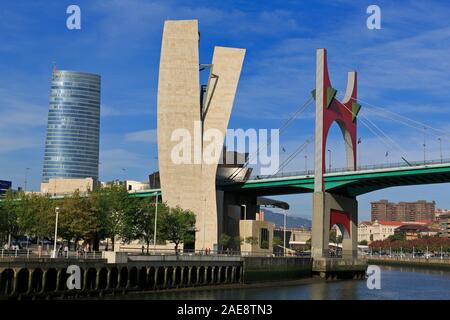 La Salve Bridge & Guggenheim Museum, Bilbao, Province of Bilbao, Spain Stock Photo