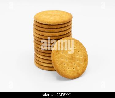 Close up of marie biscuits isolated on a white background Stock Photo