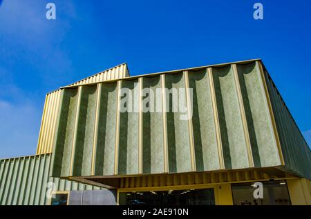 Nottingham, England April 21 2015. Contemporary Art Gallery with clear blue sky.  Stock Photo