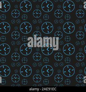 Clock icon seamless pattern on white background. Vector Illustration Stock Vector