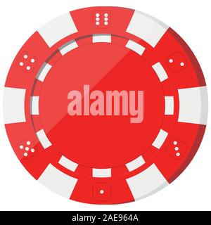 Red casino chip icon isolated on white background. Stock Vector