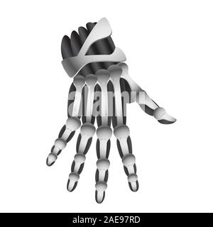 Mechanical arm artificial cyborg robot on isolated background. Vector image. Stock Vector