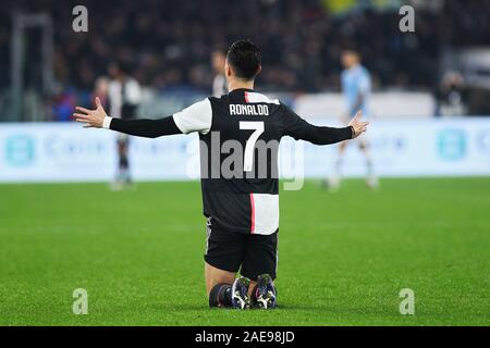 Milan, Italy. 07th Dec, 2019. Cristiano Ronaldo of Juventus gestures during the Italian championship Serie A football match between SS Lazio and Juventus on December 7, 2019 at Stadio Olimpico in Rome, Italy - Photo Federico Proietti/ESPA-Images Credit: Cal Sport Media/Alamy Live News