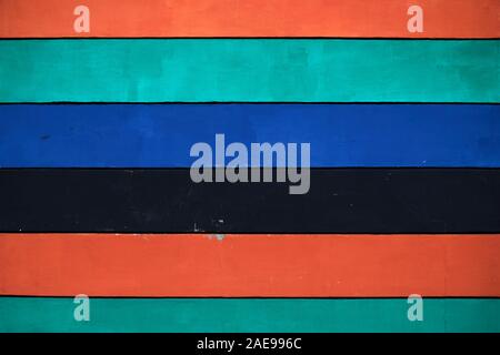 Multicolored horizontal boards as background or backdrop. Stock Photo