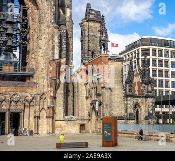 Ruins of St Nicholas Church preserved as World War 2 Monument Hamburg Germany Stock Photo