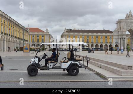 electric tuk tuk in Lisbon city centre Stock Photo