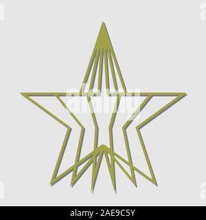 Golden star, minimal vector illustration with depth Stock Vector