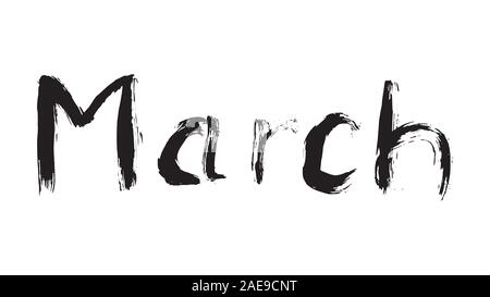 The names of the months drawn with a brush. Stock Vector