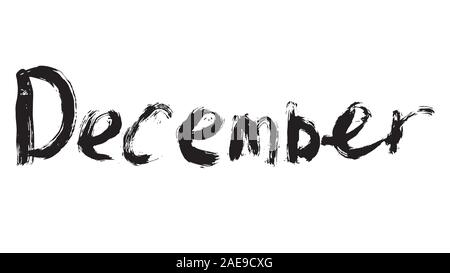 The names of the months drawn with a brush. Stock Vector