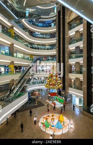 Hongkong, China  - November, 2019: Inside the Times Square Mall, a famous shopping center in HongKong