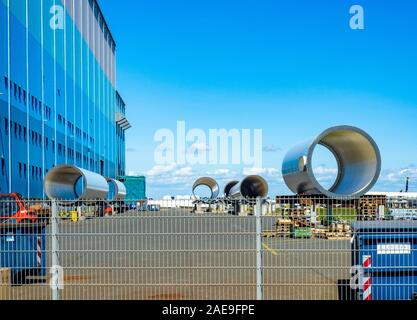 Ambau GmbH facility manufacturing of offshore wind turbines in Cuxhaven Lower Saxony Germany. Stock Photo