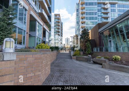 South Waterfront district in Portland, Oregon on a beautiful day. Stock Photo