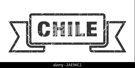 Chile ribbon. Black Chile grunge band sign Stock Vector