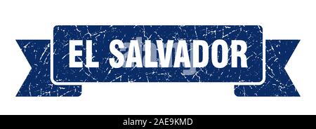 El Salvador ribbon. Blue El Salvador grunge band sign Stock Vector
