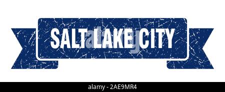 Salt Lake City ribbon. Blue Salt Lake City grunge band sign Stock Vector