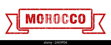 Morocco ribbon. Red Morocco grunge band sign Stock Vector