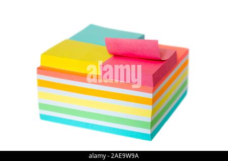 colorful note paper isolated on a white background Stock Photo