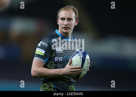 Swansea, UK. 07th Dec, 2019. Luke Price of the Ospreys looks on. Heineken champions cup match, pool 4, Ospreys v Racing 92 rugby at the Liberty Stadium in Swansea, South Wales on Saturday 7th December 2019. pic by Andrew Orchard, Credit: Andrew Orchard sports photography/Alamy Live News Stock Photo