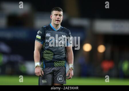 Swansea, UK. 07th Dec, 2019. Scott Williams of the Ospreys looks on. Heineken champions cup match, pool 4, Ospreys v Racing 92 rugby at the Liberty Stadium in Swansea, South Wales on Saturday 7th December 2019. pic by Andrew Orchard, Credit: Andrew Orchard sports photography/Alamy Live News Stock Photo