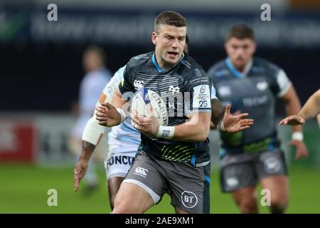 Swansea, UK. 07th Dec, 2019. Scott Williams of the Ospreys in action. Heineken champions cup match, pool 4, Ospreys v Racing 92 rugby at the Liberty Stadium in Swansea, South Wales on Saturday 7th December 2019. pic by Andrew Orchard, Credit: Andrew Orchard sports photography/Alamy Live News Stock Photo